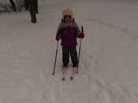 Каллиста первый раз на лыжах